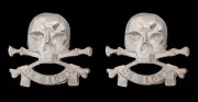 17th Lancers Collar Badges Pair Hallmarked Silver