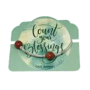 Count your Blessings - Gratitude Blessing Bracelet - Red Jasper 10mm - Sterling Silver