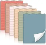 gisgfim 6 Pcs Morandi Top Bound Spiral Notebooks 8-1/2" x 11" College Ruled Aesthetic Legal Pad Steno Pads Colored Paper Assorted Covers Wirebound Notepad for Writing School Office Supplies