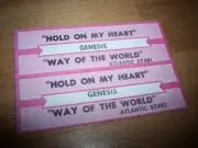 2 Genesis Hold On My Heart / Way Of The World Jukebox Title Strips