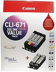 [Canon] CLI 671-C/M/Y/K and 2X PGI670XL-BK Ink Cartridges (6X) Value Pack - NES