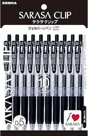 Zebra gel ballpoint pen Sarasa clip 0.5 P-JJ15-BK10 black 10 pieces