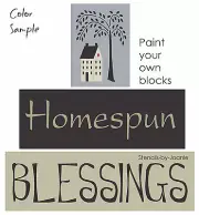 Joanie Stencil Homespun Blessings Willow Tree Saltbox House Family Prim Signs