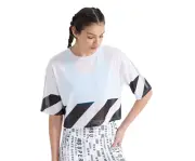 SUPERDRY Mesh Crop Top Womens Active Shirts & Tees Size 12, Color: White/Black