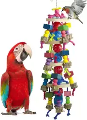 Large Parrot Toys Natural Wood Large Bird Chewing Toys
