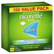 Nicorette Gum Nicotine 4mg Value Pack 150 Pieces - Icy Mint Extra Strength