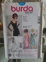 Burda Style Sewing Pattern 7044 Size 6-18 Shift Dress Vintage Style Uncut
