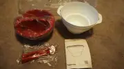Tupperware Micro Deli Dip - Fondue Dipper, Red and White, New