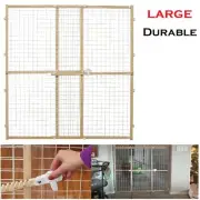Baby Safety Gate Child Toddler Pet Dog Cat Door Indoor Fence Wood Frame Net Mesh