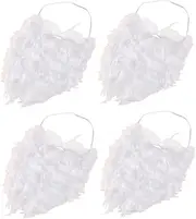 Santa Mustaches Fake Beards Props for Party Role Decor Christmas Celebration White