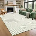 Washable Rug 9x12 Area Rugs for Living Room, Abstract Rug for Bedroom, Soft