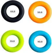4Pcs Hand Grip Strength Trainer, Forearm Grip Workout, Grip Trainer Silicone Rings For Rock Climbing, Athletes & Stress Relief & Rehabilitation, 4 Resistance Levels