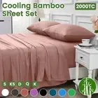 Comfort Bamboo Sheet Set Fitted Flat Sheet Pillowcases Single Double Queen King