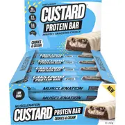 Muscle Nation Custard Protein Bar Cookies & Cream 60g(Pack of 12)