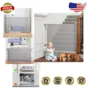 Innovative Retractable Dog and Baby Gate - 54" Wide & 34" Tall Safety Solution