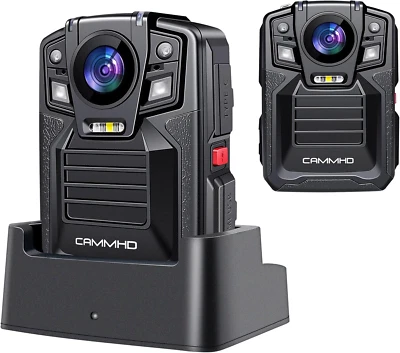 CAMMHD 4K Body Worn Camera with Audio Recording, 256GB Wearable Body Cam with Ni