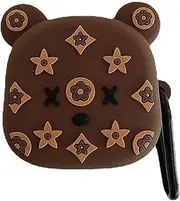 Case Compatible with Samsung Galaxy Buds 2 Case (2021)/ Galaxy Buds Pro Case (2021)/ Galaxy Buds Live (2020), Cartoon Silicone Protective Cute Cover for Women (Brown Bear)