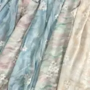 Chinese Printing Embroidery Flowers Chiffon Fabrics Clothing Sewing Accessories.
