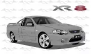 Ford BF XR8 Falcon Ute SILVER flag/banner 150cm x 90cm NEW