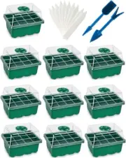 120 Cells Seedling Starter Tray kit, 10 Pack Seed Starting with Humidity Dome