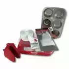 NEW Baking Kit Of CUPCAKE MUFFIN CONTAINER Silicone Glove Decorating Kit Pan Cup