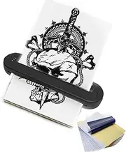 Mini Tattoo Printer,Bluetooth Tattoo Transfer Stencil Machine,Thermal Tattoo Printer,with 15pcs Tattoo Transfer Paper, Compatible with Various Mobile Phones,for Tattoo Artists and Beginners
