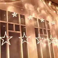 在飛比找momo購物網優惠-【北熊の天空】星星燈 燈串 聖誕燈 窗簾燈 聖誕節燈 聖誕樹