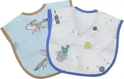 JOINPAYA 2pcs Waterproof Eating Bib Newborn Soft Large Dribble Bibs Saliva Towel Eating Saliva Towel Cotton