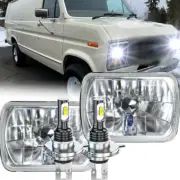 Pair 5x7" 7x6" Headlights Hi/Lo Beam FIT Ford E100 E150 E250 E350 Econoline Van (for: Ford)