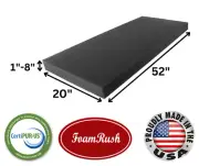 FoamRush 20" x 52" Charcoal High Density Upholstery Foam Seat Cushion USA