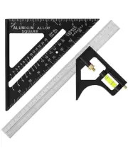 - Rafter Square and Combination Square Tool Set, Black, 7" Square, 12" Aluminum