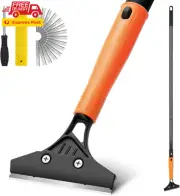 Razor Blade Scrapert, 4 Inch Floor Scraper Heavy Duty with 45.7" Long Handle,10P