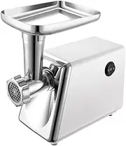 MOTRAIN Electric Meat Grinder & Sausage Stuffer, Stainless Steel 3-in-1 Mincer with Grinding Plates, Includes Sausage Filler & Dishwasher-Safe Parts (White)