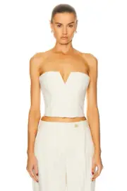 BNWT ZIMMERMANN CREAM STRIPE LUMINOSITY PINSTRIPE BUSTIER - SIZE 2/12 AU/8 US