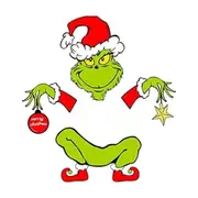 Christmas Grinch Decoration for Tree Funny Christmas Tree Decoration Thief Stole Tree Topper Head Arms and Legs for Holiday Home Party Decorations