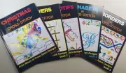Cross Stitch Designs Books 1-5 Flowers Christmas Animals Holidays Arco Album NOS