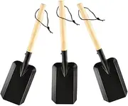 Gogogmee 3Pcs Multi Function Flat Shovel with Ergonomic Oak Handle Lightweight Iron Spade for Digging Transplanting and Weeding Gardening Tools for Outdoor Use