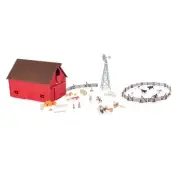 1/64 ERTL Western Barn Set w/ Fence Cattle Cowboys Horses Barn Windmill ZFN12278