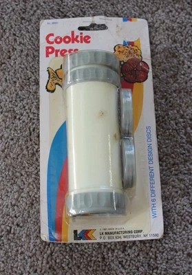 Vintage 1981 Cookie Press-LK Manufacturing Corp w/6 different designs-New!