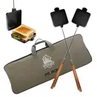 Campfire Pie Iron 4.9" Large Cast Iron Sandwich Maker for Camping 2 Pcs with ...