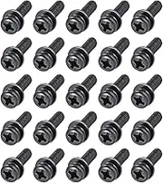 uxcell M4 x 30mm Carbon Steel Phillips Pan Head Machine Screws Bolts Combine with Spring Washer and Plain Washers 25pcs