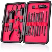TianYue(TM) 15pcs Manicure Pedicure Tool Set Nail Clippers Stainless Steel Nail Leather Case