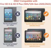 8 Tablet Case for Kindle Fire HD 8 & Fire HD 8 Plus (12th/10th Generati Fire HD
