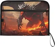 YMXFXP Dark-Fantasy-Dragon Expandable Filing Folder, 13-Pocket Funny Cute Design with Sticky Labels, A4 Letter Size Document Organizer for Office, School, Boys, Girls