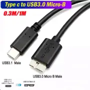 USB 3.1 Type C USB-C to Micro B Male Converter Hard Disk Drives Cable Cord AU