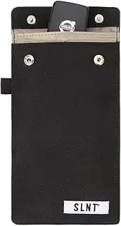 SLNT Signal Blocking Faraday Key Fob Case with Silent Pocket - Car Anti Theft Device Shields Against All Signal Types, Including RFID Blocking & Durable Faraday Bag, Fits Most Keyfobs (Black, Small)