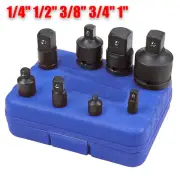 8pc Impact Socket Adaptor Set Ratchet Increaser Reducer Convertor 1/4''-1" Drive