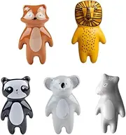 Cute Animal Knobs Kids Handles Ceramic Knobs Kids Room Door Cabinet Knobs Lovely Cabinet Pulls Drawer Knobs for Kids, with Screws 5 Pcs, 1