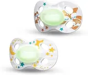 Medela Baby Soother, Night & Night, Glow in The Dark, Unisex, Duo, 2 Pack, 6-18 Months