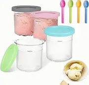 [JOSSA] Creami Pints and Lids (4 count pack1) Creami Deluxe Pints and Lids Containers Cups Jars Tubs Canisters, Plastic Ice Cream Pint Containers BPA-Free & Dishwasher Safe.